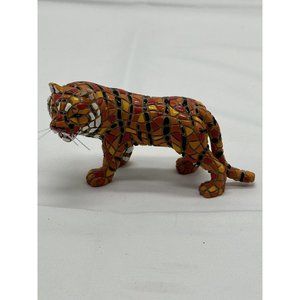 Multicolor Mosaic Tiger Designed In Barcelona, Spain. Vibrant Colors.